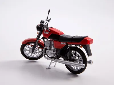 мотоцикл ЯВА JAWA 350-638 1986г красный (Моделстрой 1:43)