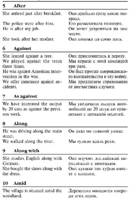 Примеры предложений для закрепления английских предлогов - 100 предлогов  английского языка