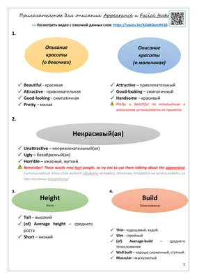 Лексика по теме \"appearance\" / \"внешность\" для подготовки к ВПР-7 -  Supplementary materials - Каталог файлов - EnglishABC - английский с  удовольствием