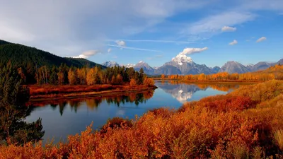 Скачать 1920x1080 осень, река, небо, природа обои, картинки full hd, hdtv,  fhd, 1080p