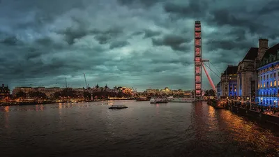 Англия. Уличное фото Лондона вечером - обои на рабочий стол