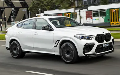 Белый автомобиль BMW X6 M Competition 2020 года - обои для рабочего стола,  картинки, фото