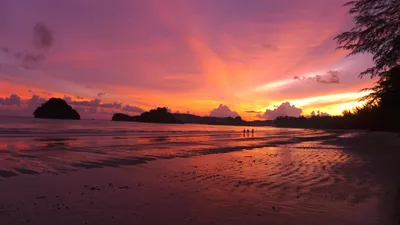 море пляж скалы вечер закат HD обои для ноутбука | Sunset wallpaper,  Sunset, Long exposure photography