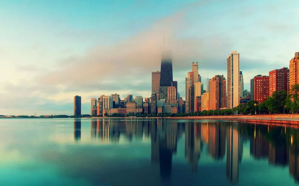 Обои на рабочий стол Город Чикаго, США / Chicago, USA на фонге неба, обои для рабочего стола, скачать обои, обои бесплатно Обои на рабочий стол Город Чикаго, США / Chicago, USA на фонге неба, обои для рабочего стола, скачать обои, обои бесплатно