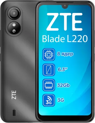 Мобильный телефон ZTE Blade L220 1/32GB Black купить | ELMIR - цена,  отзывы, характеристики
