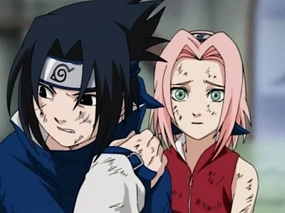 Обои на рабочий стол Uchiha Sasuke / Учиха Саске и Sakura Haruno / Сакура  Харуно собираются поцеловаться из аниме Наруто / Naruto, обои для рабочего  стола, скачать обои, обои бесплатно