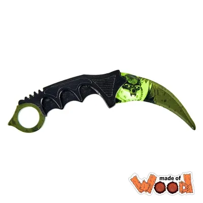 Купить КС2 КС:GO Деревянный нож Karambit Green Devil, Maskbro, деревянный  нож, из дерева, для любителей CounterStrike Global Offensive | Joom