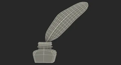 Набор чернил из перьев темного пера 3D Модель $29 - .3ds .blend .c4d .fbx  .ma .obj .max - Free3D