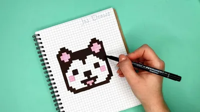 🐱 cat | Easy pixel art, Hello kitty drawing, Kitty drawing