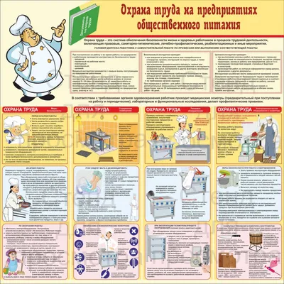 Мастерская Стендов - Стенд «Охрана труда на предприятии общественного  питания», 130х100 см
