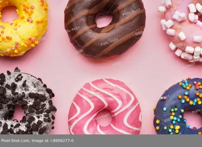 Пончик Donut Pink с клубничной начинкой, испеченный, быстрозамороженный, 65  г. - 5470