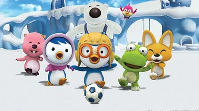 Pororo with Friend in The Snow Background 24912899 Vector Art at Vecteezy