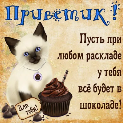 Красивая открытка со словом привет мужчине