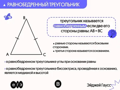 Равнобедренный треугольник. Свойства равнобедренного треугольника • Образавр