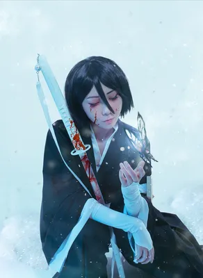 Фото Kuchiki Rukia / Кучики Рукия (Bankai / Банкай) и Kurosaki Ichigo /  Куросаки Ичиго (Mugetsu / Мугецу) арт аниме Bleach / Блич