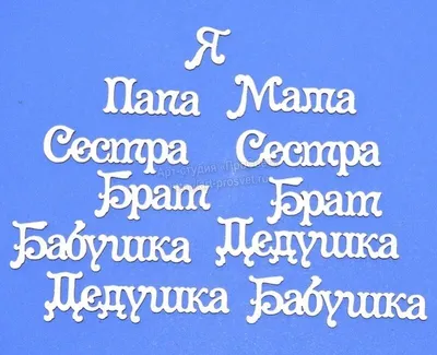 Купить надпись \"Мама, Папа, Я- счастливая семья!\"(91*34 мм) по низкой цене  38 р. - Scrap Home