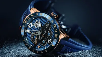 Скачать обои и картинки часы, стрелки, лежат, время, стиль, ulysse nardin,  синий для рабочего стола в разрешении 1600x900