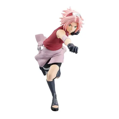 An artwork of sakura haruno, the skilled kunoichi from the naruto anime  series. sakura is portrayed in a powerful and confident stance, reflecting  her growth as a ninja. the artwork should be