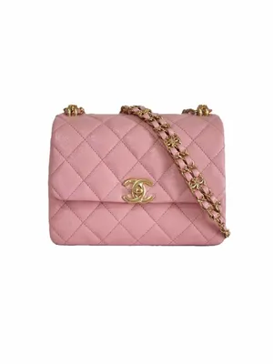 Chanel Coco First 22K mini flap bag pink calfskin | Vintage-United