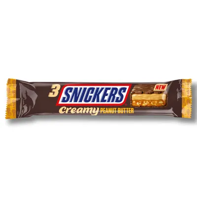 Snickers Creamy Peanut Butter 3-pack 54g • Snackje