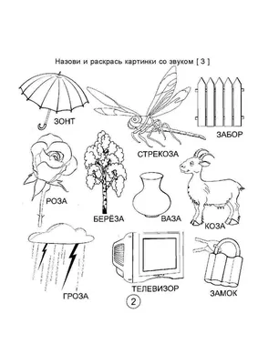 Раскраска звуком . Раскрась картинки со звуком З. Много раскрасок.