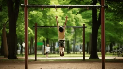 Outdoor Sports Equipment In Public Park, Exercise Street Fitness Equipment  Outdoors, Gym Playground Фотография, картинки, изображения и  сток-фотография без роялти. Image 112071946