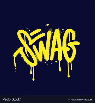 Urban graffiti swag word sprayed in yellow over Vector Image