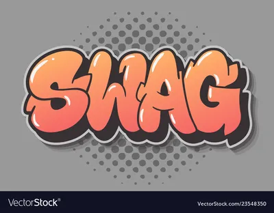 Swag label sign logo hand drawn lettering type Vector Image