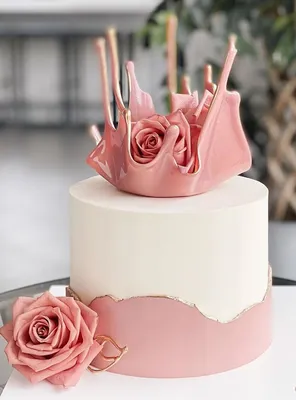 Beautiful Three Tiered Cake with Pink Flowers