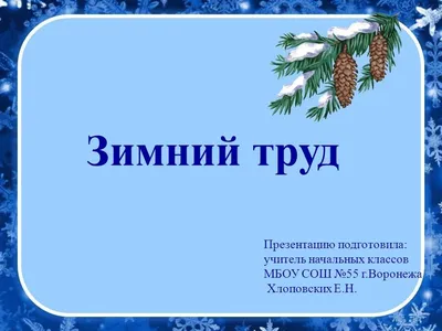 Конспект урока по развитию речи на тему \"Труд людей зимой\" (4 класс, по  коррекционной программе).