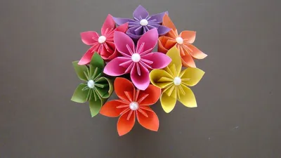 Как сделать БУКЕТ цветов из бумаги I Цветы ОРИГАМИ I Origami Flower -  YouTube | Цветы оригами, Поделки, Подростковые поделки