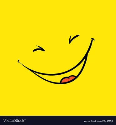 Yellow smiling face positive people emotion icon Vector Image