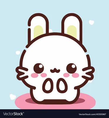 Cute rabbit kawaii chibi drawing style Royalty Free Vector