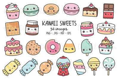 Cute Kawaii Food Clipart Collection 10974192 Vector Art at Vecteezy