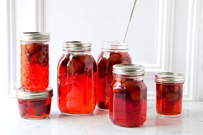 Strawberry Kompot — sprig of thyme