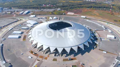 Aerial flight from the stadium Cosmos Ar... | Stock Video | Pond5