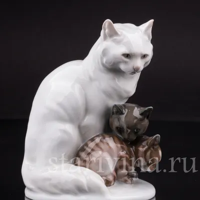 Купить фарфоровую статуэтку Кошка с котятами, Rosenthal, Германия, 1928 год  по низким ценам - Старивина