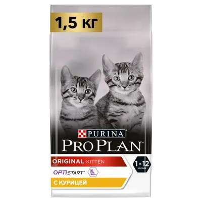 Купить Сухой корм Pro Plan® для котят от 1 до 12 месяцев с курицей, пакет,  1.5 кг -официальный интернет-магазин Purina