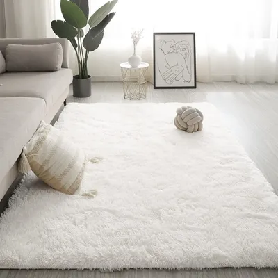 Designer Fluffy Shag Rug Thick Modern Solid Geometric Rugs Runners Mats |  eBay