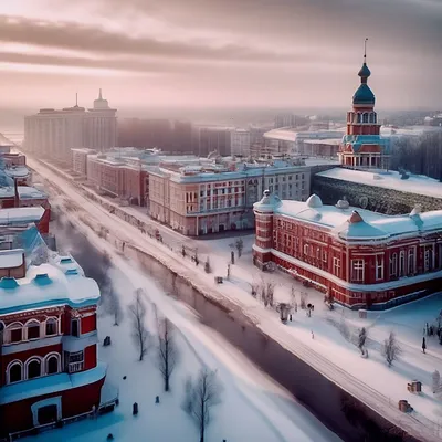 Город в стиле Тюмени (Россия) …» — создано в Шедевруме