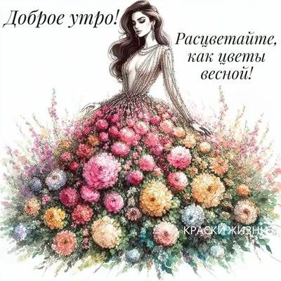 Картинка - Доброе утро с корзиной цветов