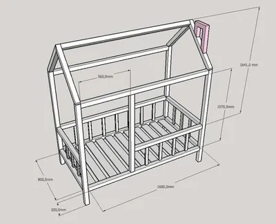 Кровать домик своими руками чертежи | Детская кровать, Детские кровати,  Кровать