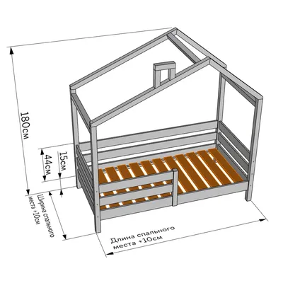 Детская кроватка домик \"Байс\" - Детские кровати из массива от производителя