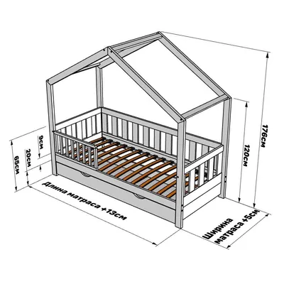 Детская кровать домик Гудвин Вуд в магазине Little Home