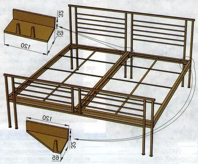 Кровать металлическая одноярусная КУБИК (арт.: К1)