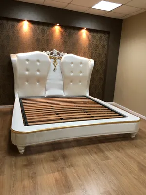 Кровать king size 190х200 см экокожа белая Como Veda 2 - купить за 33666  руб в интернет-магазине DG-Home