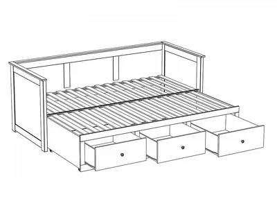 Купить BRIMNES БРИМНЭС - Каркас кровати-кушетки с 2 ящиками, белый с  доставкой до двери. Характеристики, цена 13999 руб. | Артикул: 70503663