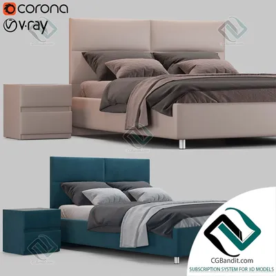 Кровать Bed Askona Orlando 3D модель скачать на CGBandit в формате 3d max,  3ds, obj, fbx, материалы Vray, Corona Render