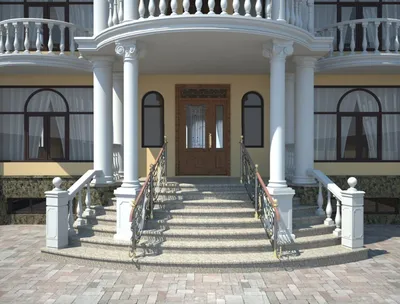 Крыльцо дома дизайн с балконом