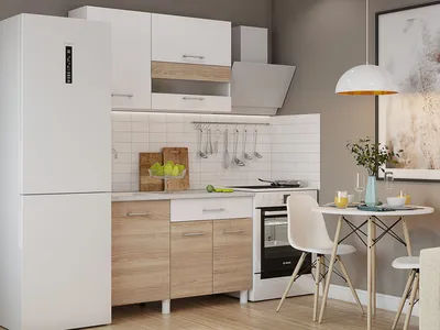 Кухня Trend ЛДСП 1200 сонома-белый купить в Сочи недорого в интернет  магазине «Мебель-РУМиК»